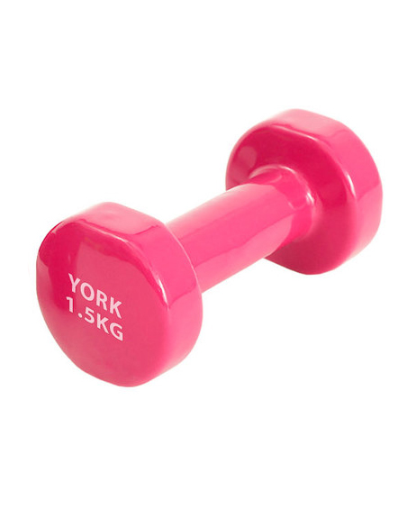 YORK Гантель виниловая PINK 1,5 кг Артикул: 10018284