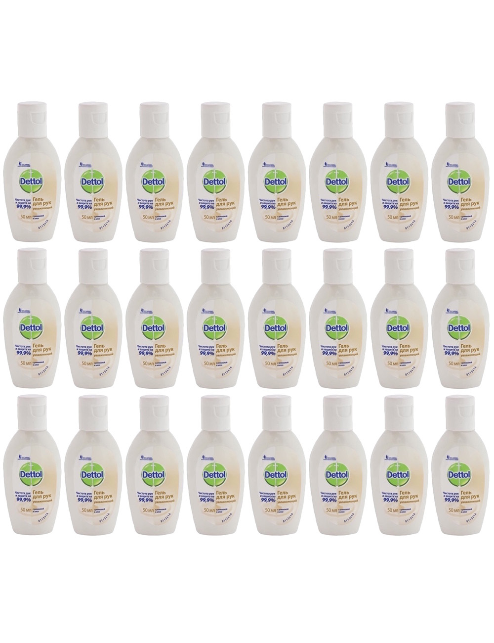 Антисептик Dettol гель для рук антибактериальный увлажняющий 50 мл (24 шт.) Артикул: 36105