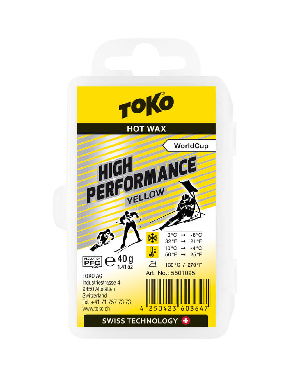 TOKO Парафин HIGH PERFORMANCE YELLOW (+10/-4), 40 г Артикул: 5501025