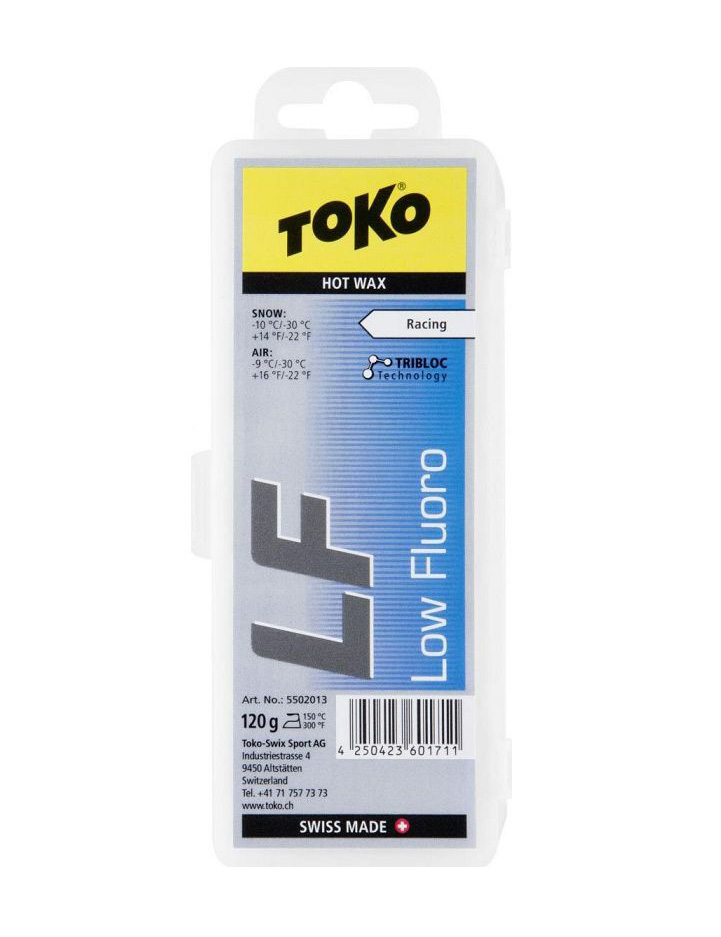TOKO Парафин низкофтористый LF RACING HOT WAX BLUE (-10/-30), 120 г Артикул: 5502013