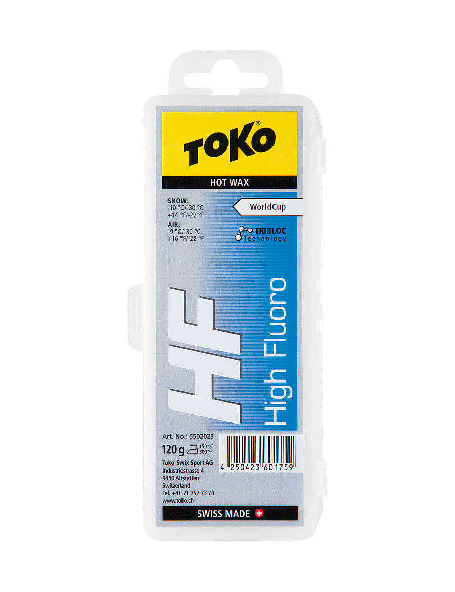 TOKO Парафин высокофтористый HF WC HOT WAX BLUE (-10/-30), 120 г Артикул: 5502023