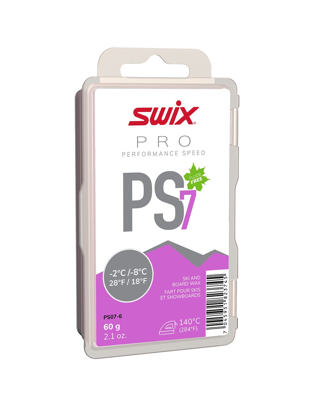 SWIX Парафин SWIX PS7 VIOLET -2/-8 C, 60 г Артикул: PS07-6