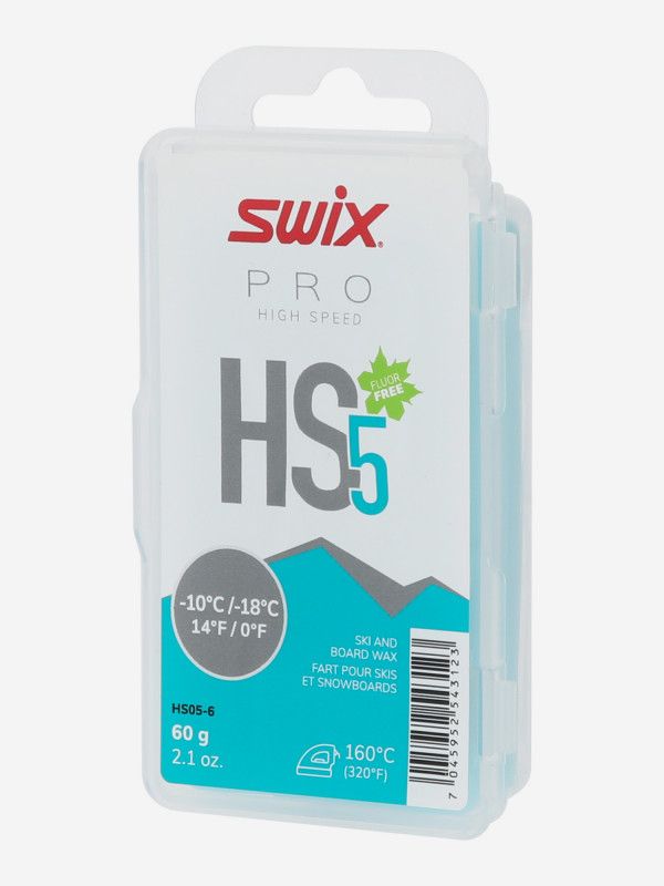 SWIX Парафин SWIX HS5 TURQUOISE -10/-18 C, 60 г Артикул: HS05-6