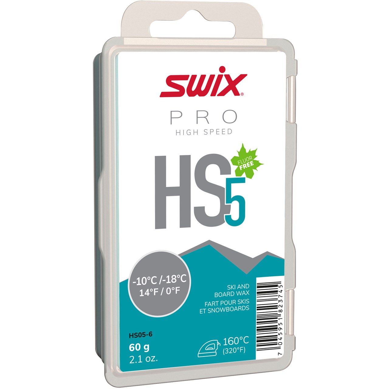 SWIX Парафин SWIX HS5 TURQUOISE -10/-18 C, 60 г Артикул: HS05-6