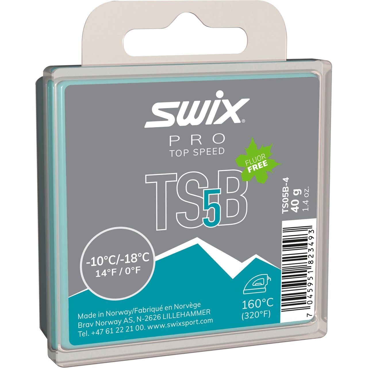 SWIX Парафин SWIX TS5 BLACK -10/-18 C, 40 г Артикул: TS05B-4