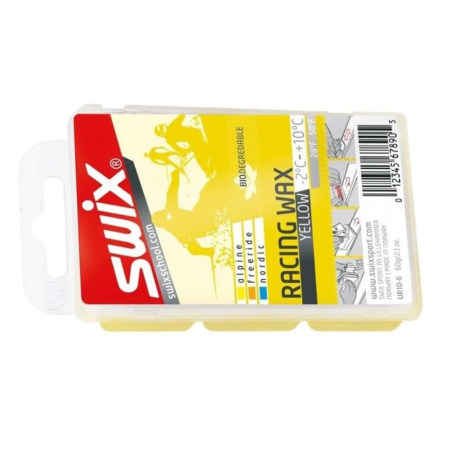 SWIX Парафин SWIX RACING WAX YELLOW BIO +10/-2 C, 60 г Артикул: UR10-6