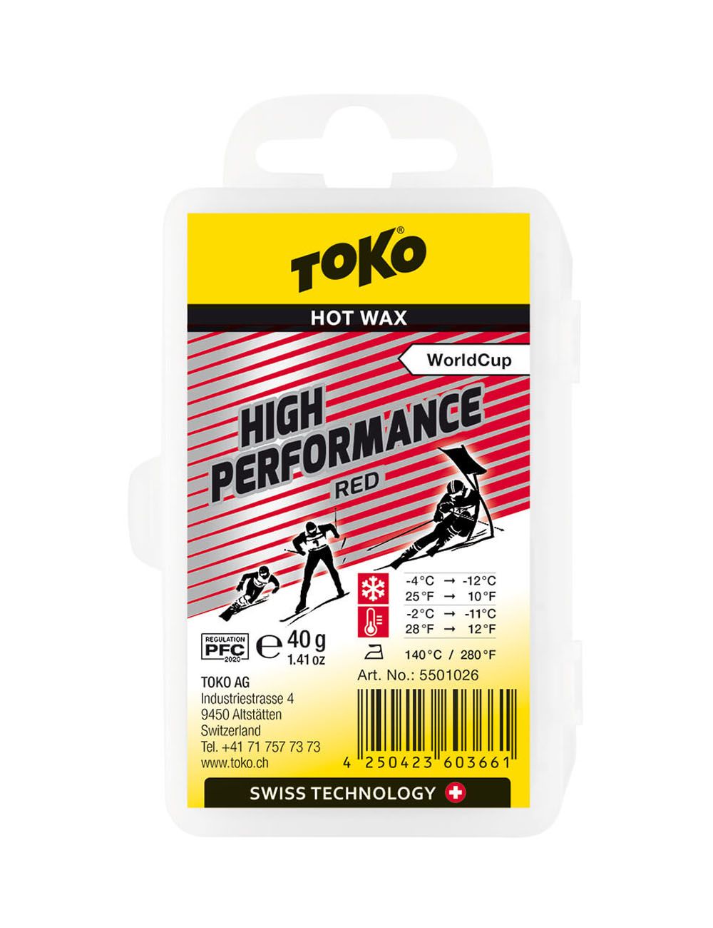 TOKO Парафин TOKO HIGH PERFORMANCE WC HOT WAX RED, 40 г Артикул: 5501026