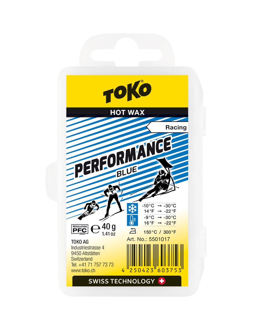 TOKO Парафин TOKO PERFORMANCE HOT WAX BLUE, 40 г Артикул: 5501017