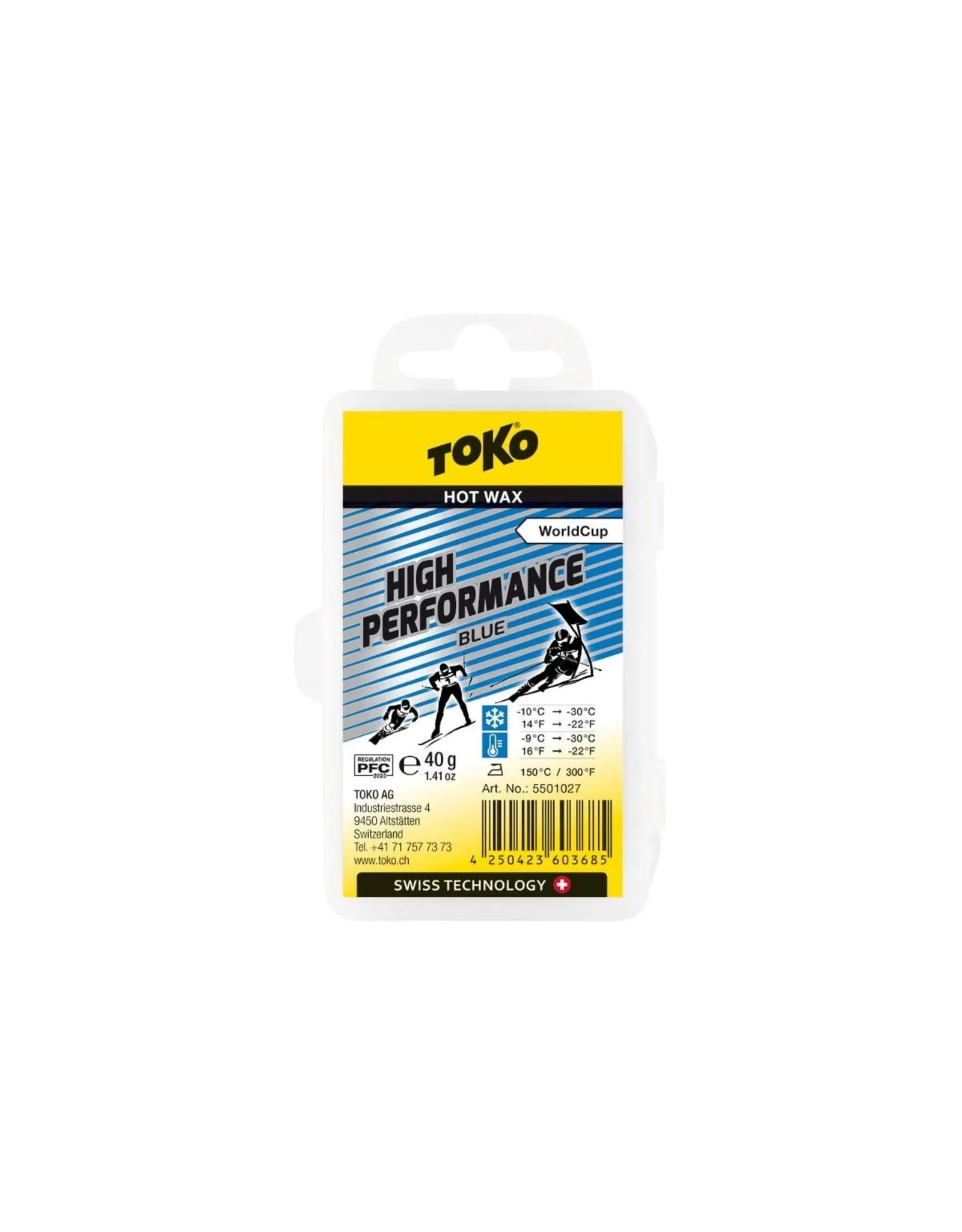 TOKO Парафин TOKO HIGH PERFORMANCE WC HOT WAX BLUE, 40 г Артикул: 5501027