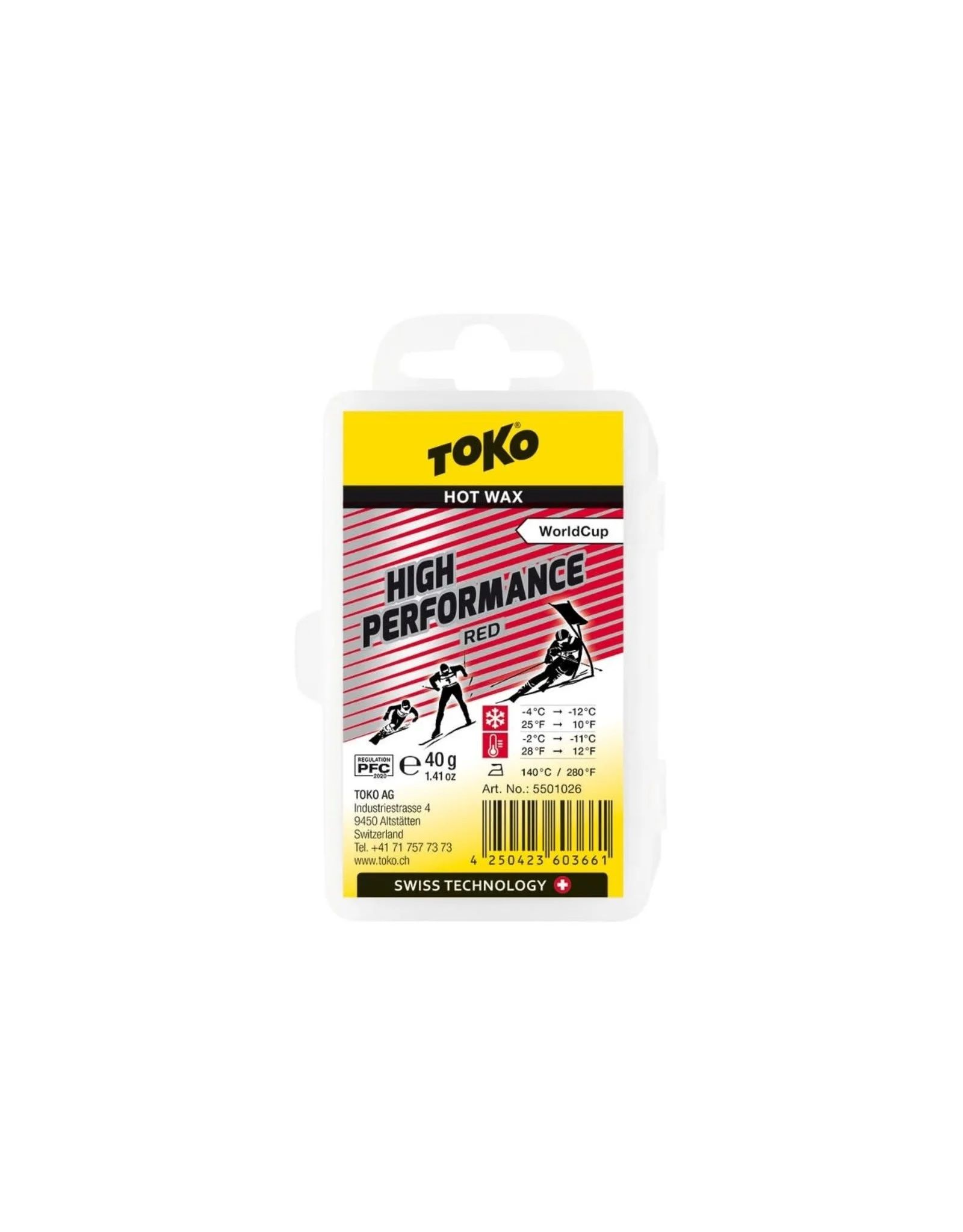 TOKO Парафин TOKO HIGH PERFORMANCE WC HOT WAX RED, 40 г Артикул: 5501026