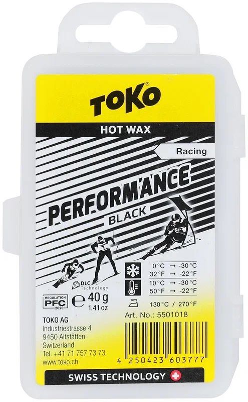 TOKO Парафин TOKO PERFORMANCE DLC HOT WAX BLACK, 40 г Артикул: 5501018