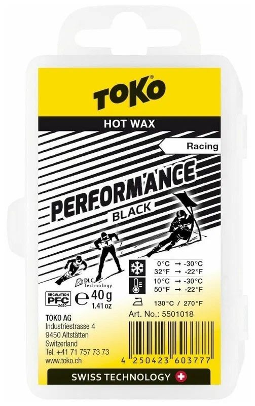 TOKO Парафин TOKO PERFORMANCE DLC HOT WAX BLACK, 40 г Артикул: 5501018
