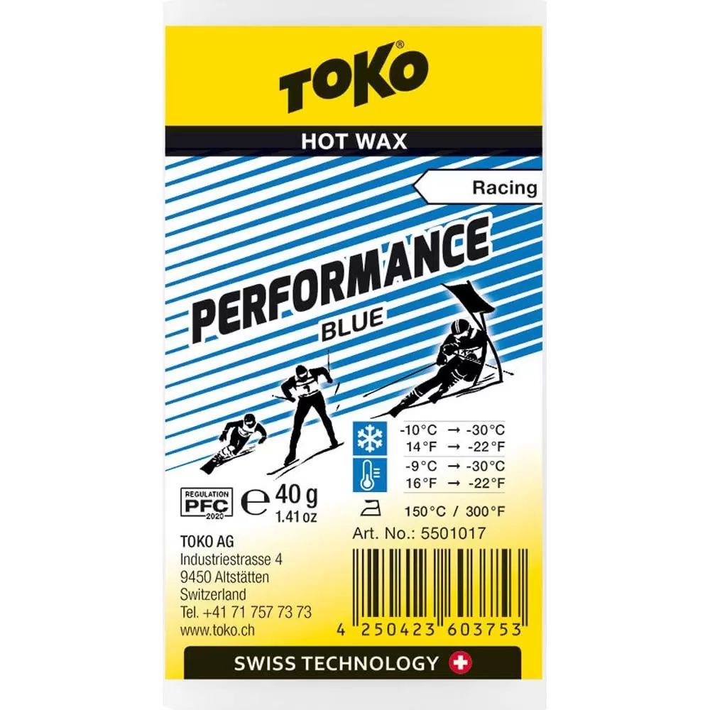 TOKO Парафин TOKO PERFORMANCE HOT WAX BLUE, 40 г Артикул: 5501017