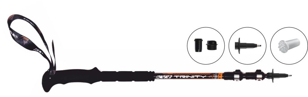 KV+ Палки треккинговые телескопические TRINITY QCD 90% Carbon Артикул: 9W14Q