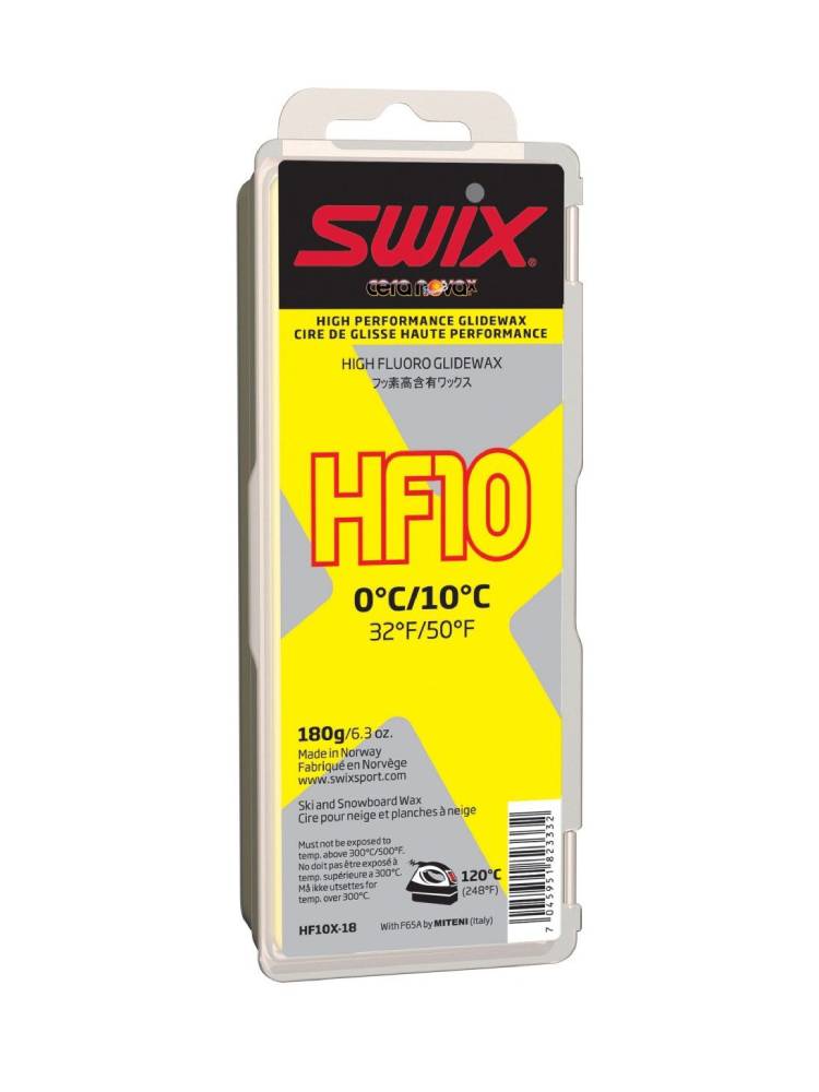 SWIX Высокофтористый парафин SWIX HF 10X YELLOW +10/ 0 C, 180 г Артикул: HF10X-18