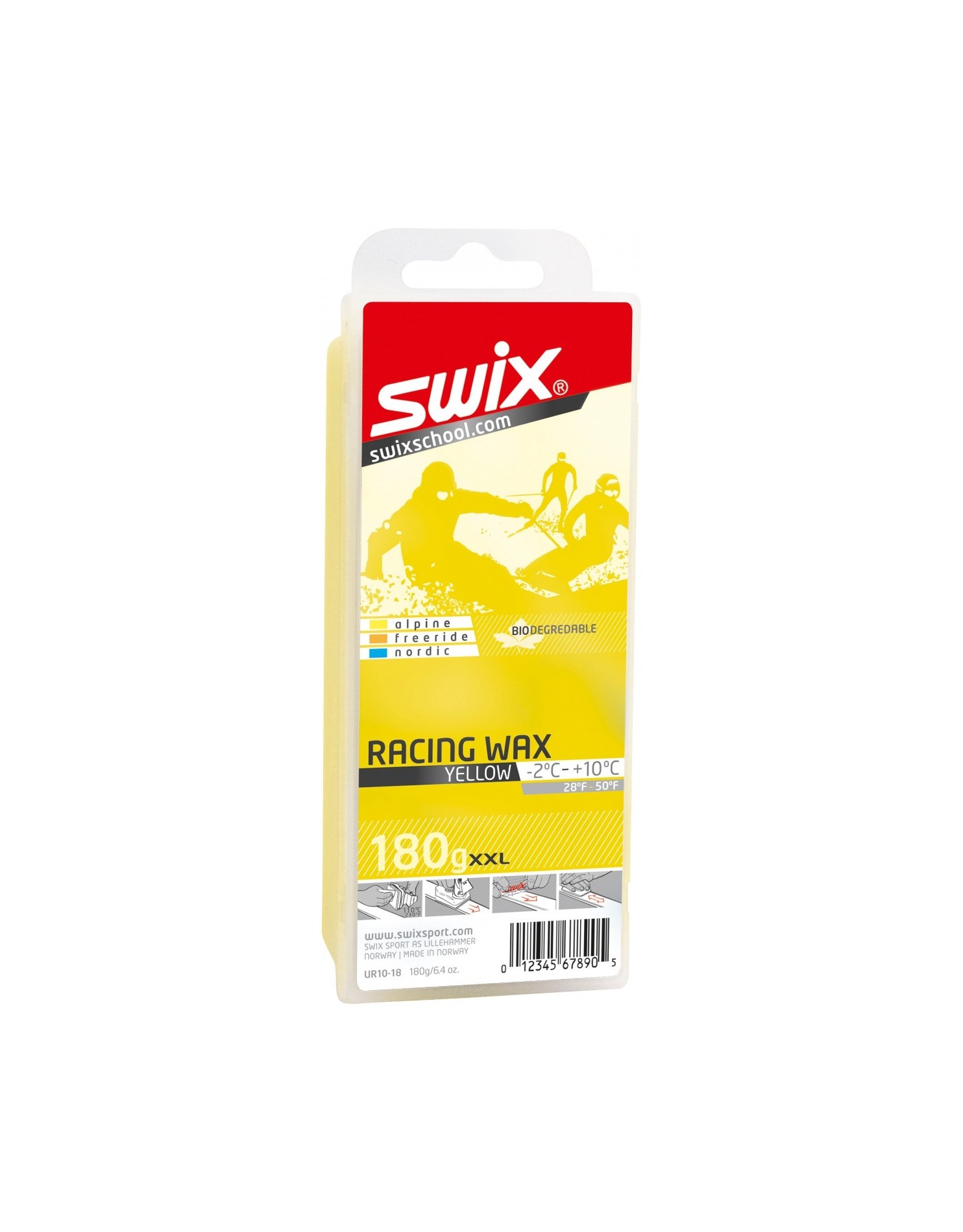 SWIX Парафин SWIX RACING WAX YELLOW BIO +10/-2 C, 180 г Артикул: UR10-18