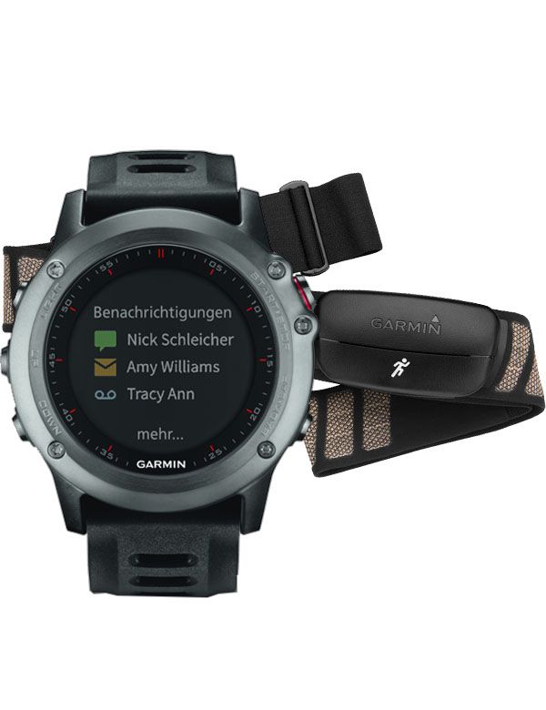 GARMIN Спортивные часы с GPS Fenix 3 серые с пульсометром HRM - Run Артикул: 010-01338-11