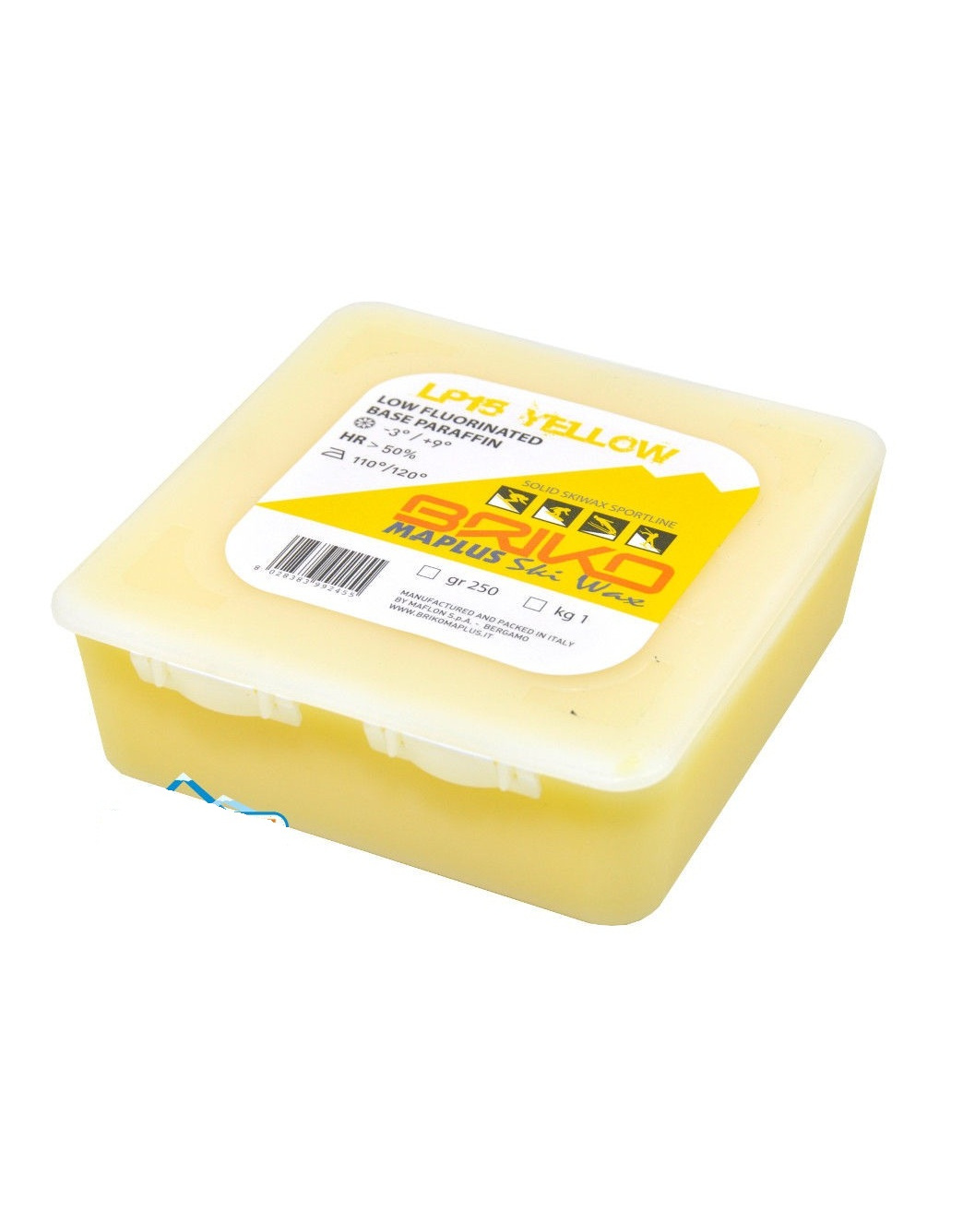 BRIKO-MAPLUS Парафин низкофтористый LP15 YELLOW (+9/-3), 250 г Артикул: BMW0412