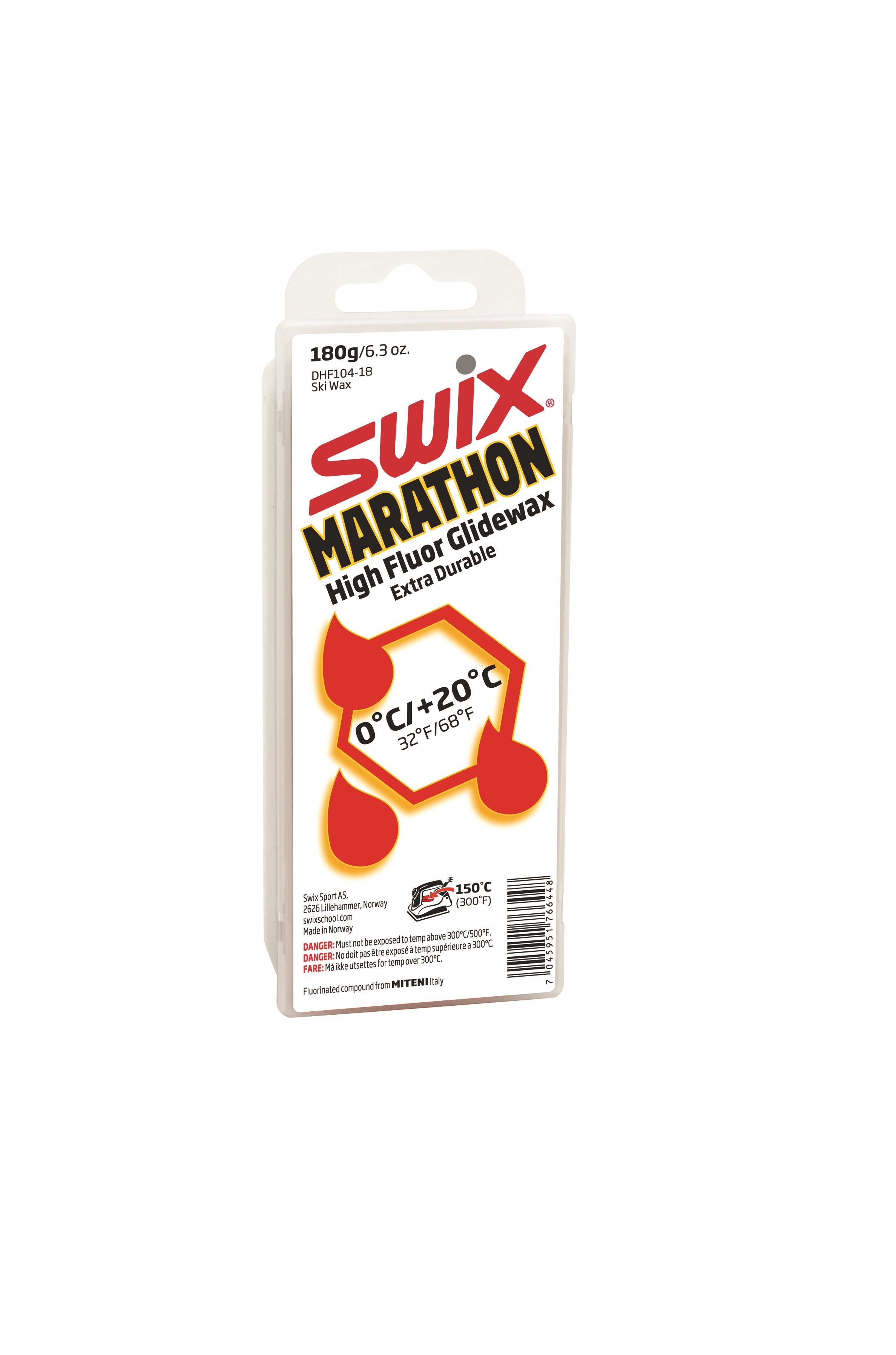 SWIX Мазь скольжения DHF104 WHITE MARATHON (0...+20), 180 г Артикул: DHF104-18