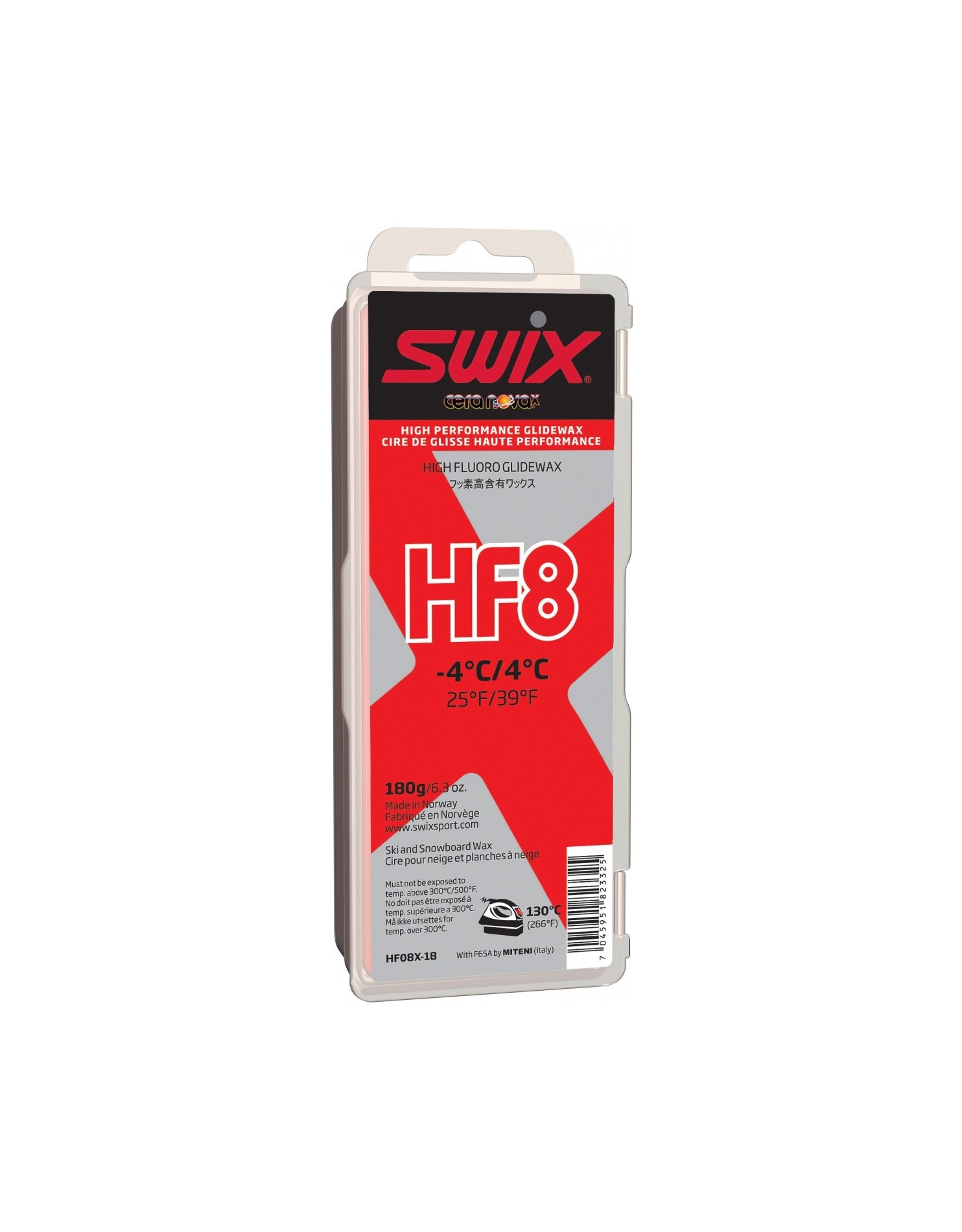 SWIX Мазь скольжения HF8X RED (+4...-4), 180 г Артикул: HF08X-18