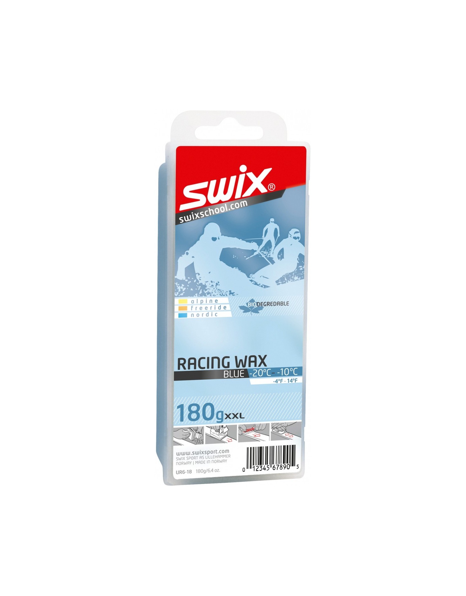 SWIX Парафин SWIX RACING WAX BLUE BIO -10/-20°C, 180 г Артикул: UR6-18