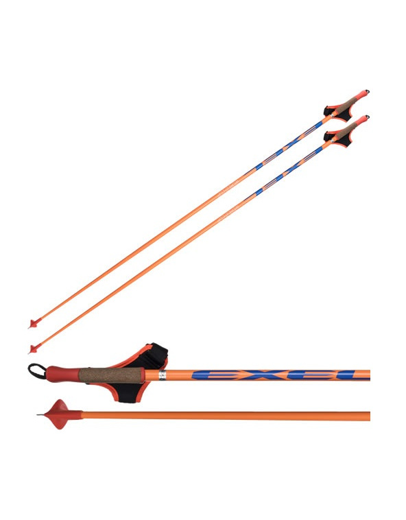 EXEL Лыжные палки WORLD CUP JR ORANGE/BLUE Артикул: XCR16003