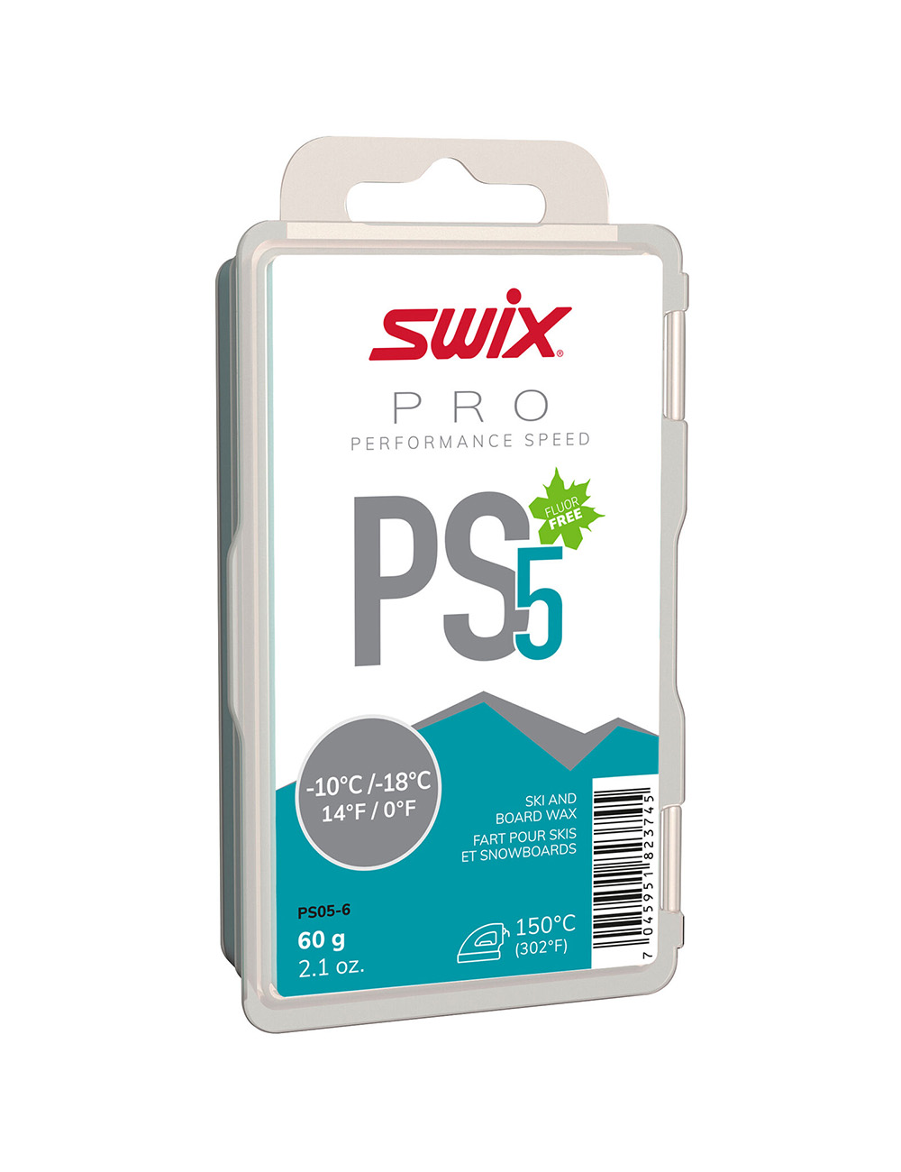 SWIX Парафин SWIX PS5 TURQUOISE -10/-18°C, 60 г Артикул: PS05-6