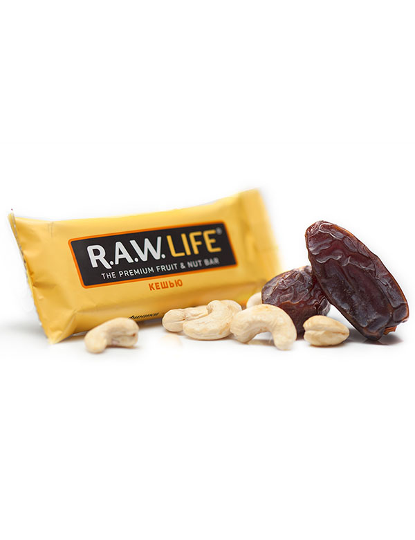 R.A.W LIFE Батончик "Кешью", 47 г Артикул: RAWLIFE-01