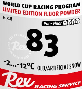 REX Фторовый порошок Racing Service 83 для старого/смешанного/искусственного снега (-2/-12) 30 г Артикул: rex-20498-83