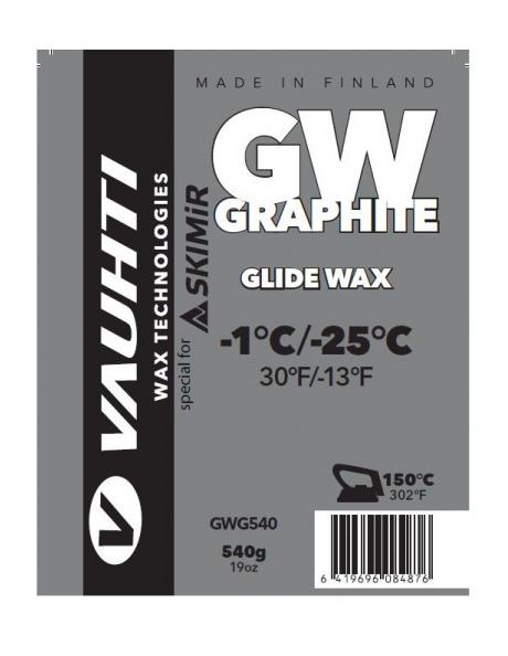 VAUHTI Парафин GLIDE WAX GRAPHITE (-1/-25), 540 г Артикул: GWG540-Skimir