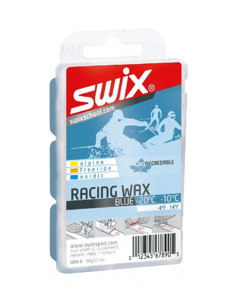 SWIX Парафин SWIX RACING WAX BLUE BIO -10/-20 C, 60 г Артикул: UR6-6