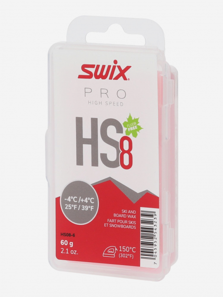 SWIX Парафин SWIX HS8 RED +4/-4 C, 60 г Артикул: HS08-6