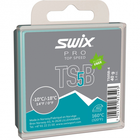 SWIX Парафин SWIX TS5 BLACK -10/-18 C, 40 г Артикул: TS05B-4