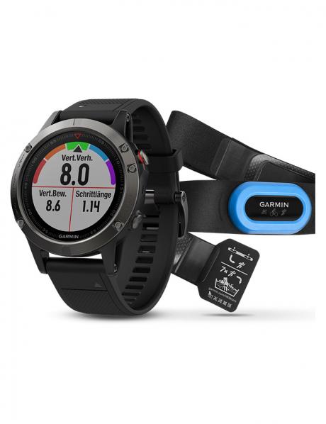 GARMIN Спортивные часы с GPS Fenix 5 Sapphire с черным ремешком Артикул: 010-01688-32