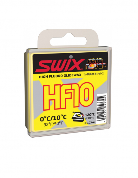 SWIX Высокофтористый парафин SWIX HF 10X YELLOW +10/ 0°C, 40 г Артикул: HF10X-4