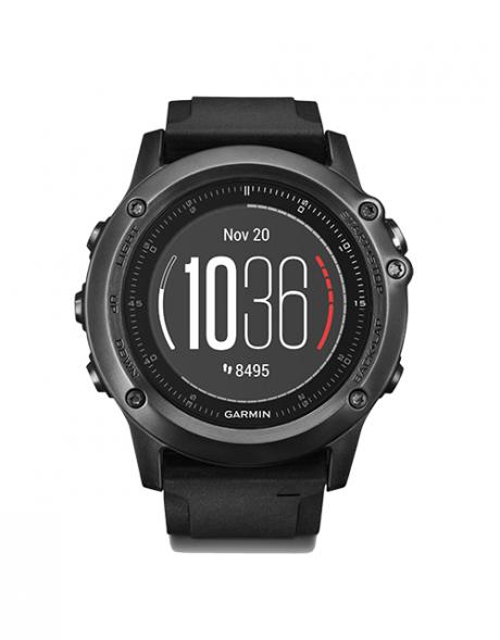 GARMIN Спортивные часы с GPS Fenix 3 Sapphire HR с черным силиконовым ремешком Артикул: 010-01338-71