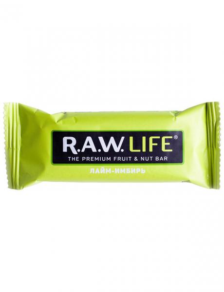 R.A.W LIFE Батончик "Лайм - Имбирь", 47 г Артикул: RAWLIFE-08